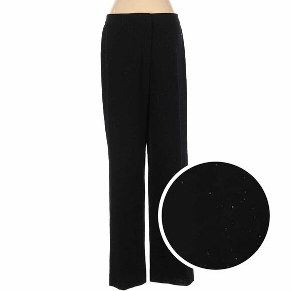 Lafayette 148 Virgin Wool Silk Straight Leg Pants Trousers Speckled Black Red 2 - Picture 1 of 9